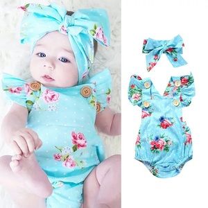 Beautiful spring baby rompers
